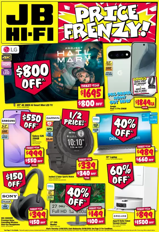 JB Hi Fi catalogue | Price Frenzy | 2026-08-13T00:00:00.000Z - 2026-08-19T00:00:00.000Z