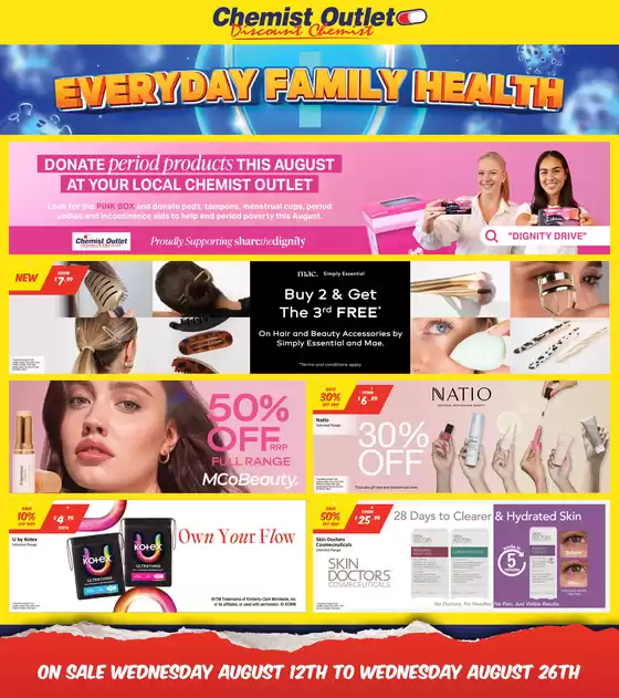 Chemist Outlet catalogue | Everyday Family Health | 2026-08-12T00:00:00.000Z - 2026-08-26T00:00:00.000Z