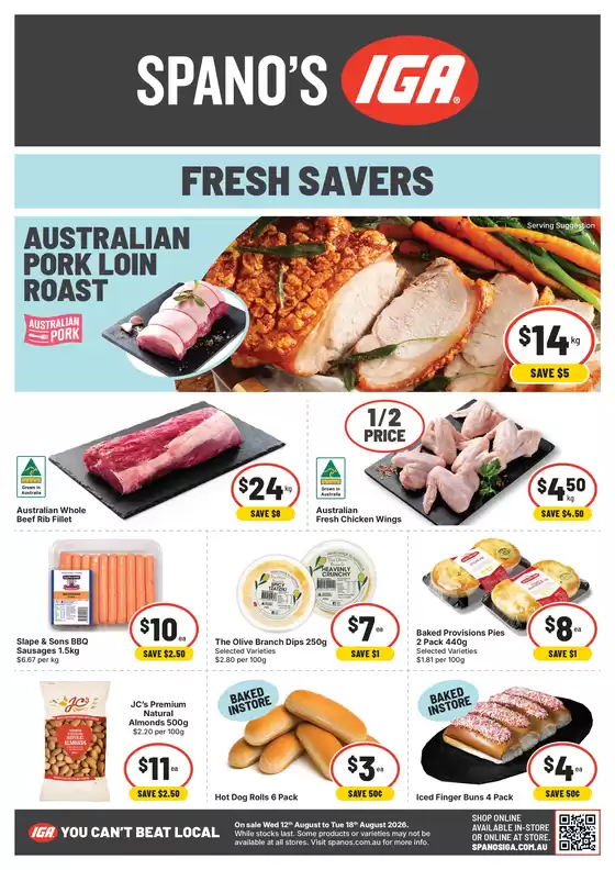 Spano’s IGA catalogue in Port Campbell VIC | Spano's Specials | 2026-08-12T00:00:00.000Z - 2026-08-18T00:00:00.000Z