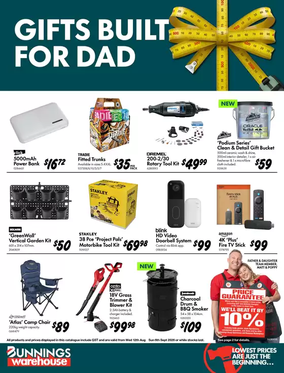 Bunnings Warehouse catalogue | Father’s Day | 2026-08-12T00:00:00.000Z - 2026-09-06T00:00:00.000Z