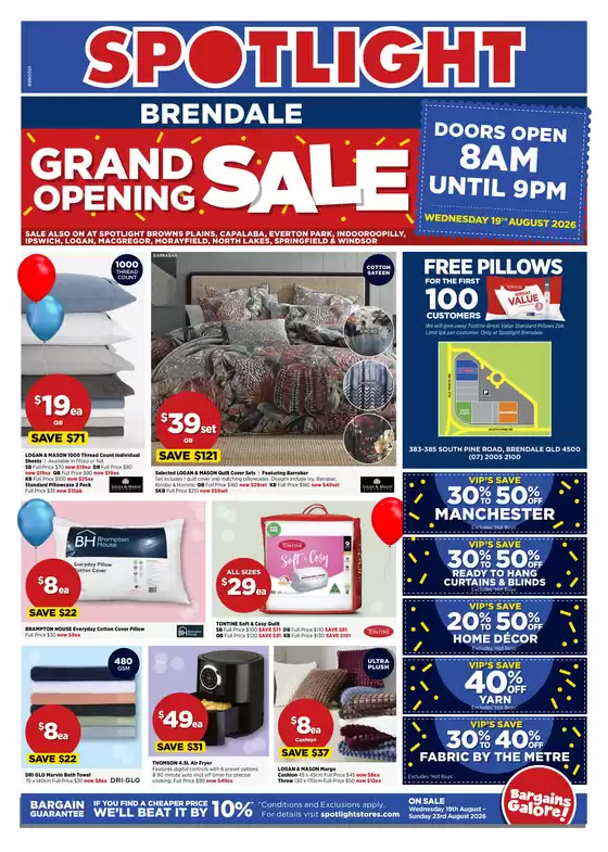 Spotlight catalogue in Lewisham TAS | Brendale Grand Sale Opening | 2026-08-17T00:00:00.000Z - 2026-08-23T00:00:00.000Z