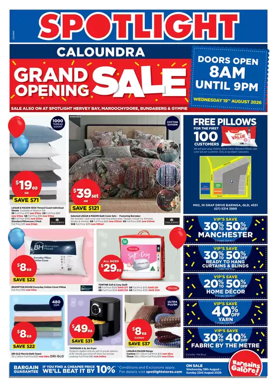 Spotlight catalogue in Lewisham TAS | Caloundra Grand Sale Opening | 2026-08-17T00:00:00.000Z - 2026-08-23T00:00:00.000Z