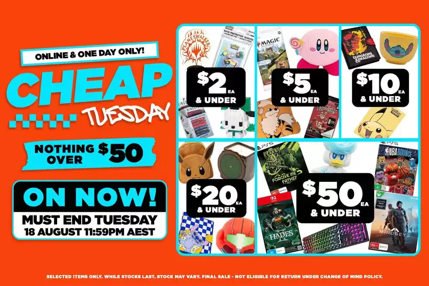 EB Games catalogue in Bundaberg QLD | Cheap Tuesday | 2026-08-18T00:00:00.000Z - 2026-08-18T00:00:00.000Z