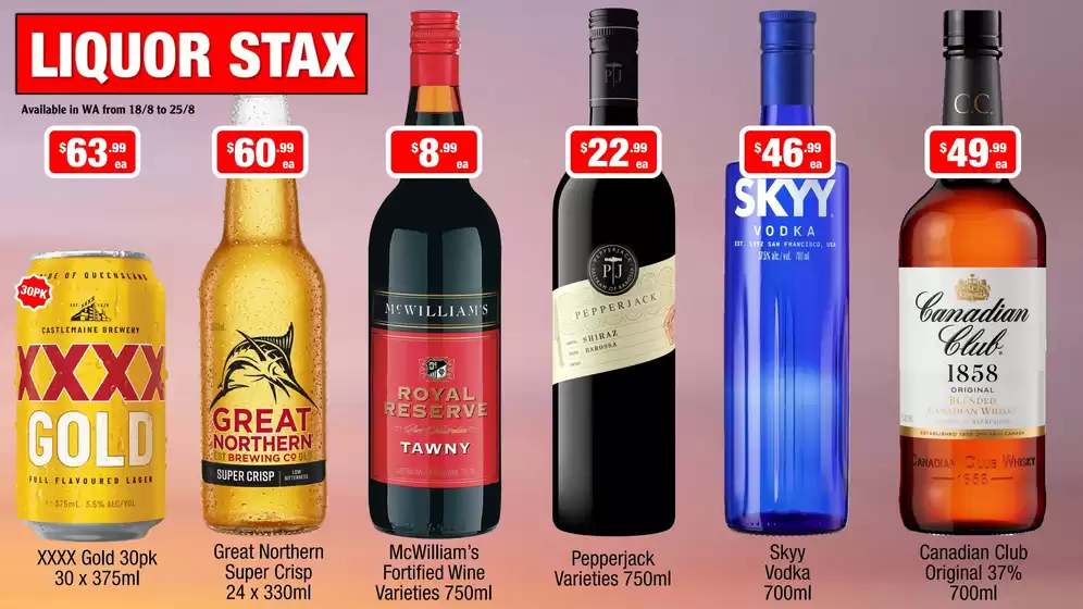 Liquor Stax catalogue | Great offer for bargain hunters | 2026-08-18T00:00:00.000Z - 2026-08-25T00:00:00.000Z