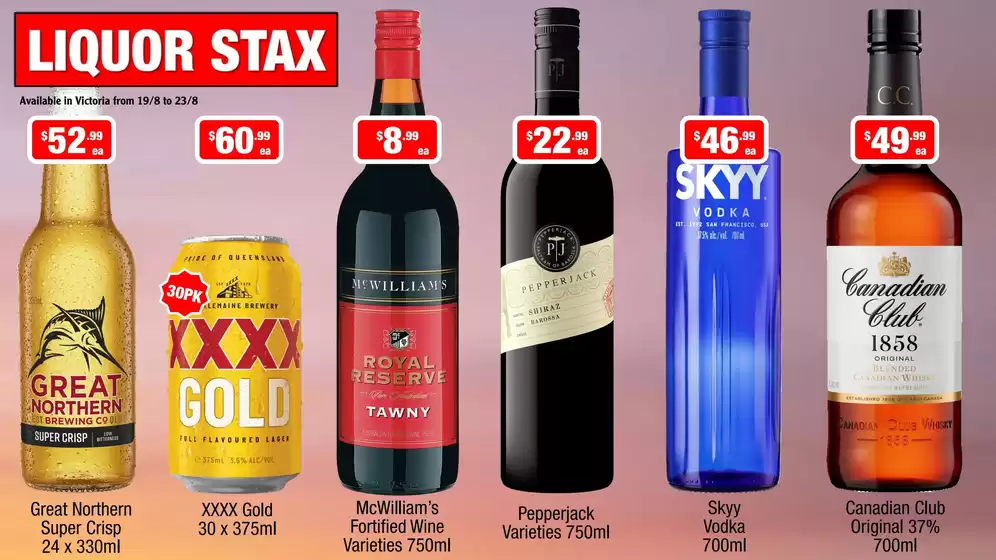 Liquor Stax catalogue | Exclusive deals for our customers | 2026-08-19T00:00:00.000Z - 2026-08-23T00:00:00.000Z