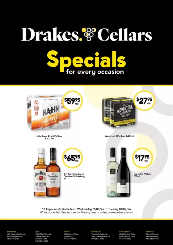 Drakes catalogue in Spring Farm NSW | Great offer for bargain hunters | 2026-08-19T00:00:00.000Z - 2026-09-01T00:00:00.000Z