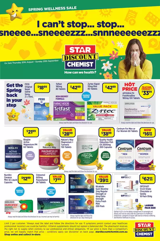 Star Discount Chemist catalogue in Beaudesert QLD | Spring Wellness Sale | 2026-08-20T00:00:00.000Z - 2026-09-20T00:00:00.000Z