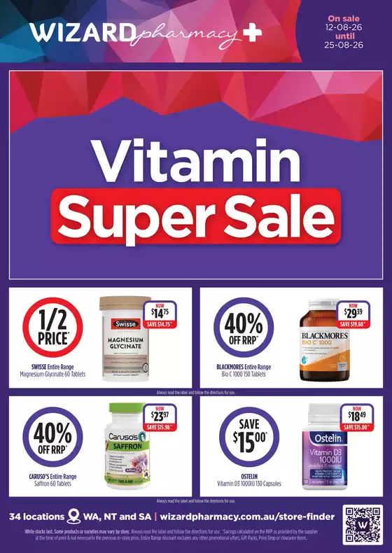 Wizard Pharmacy catalogue | Vitamin Super Sale | 2026-08-24T00:00:00.000Z - 2026-08-25T00:00:00.000Z