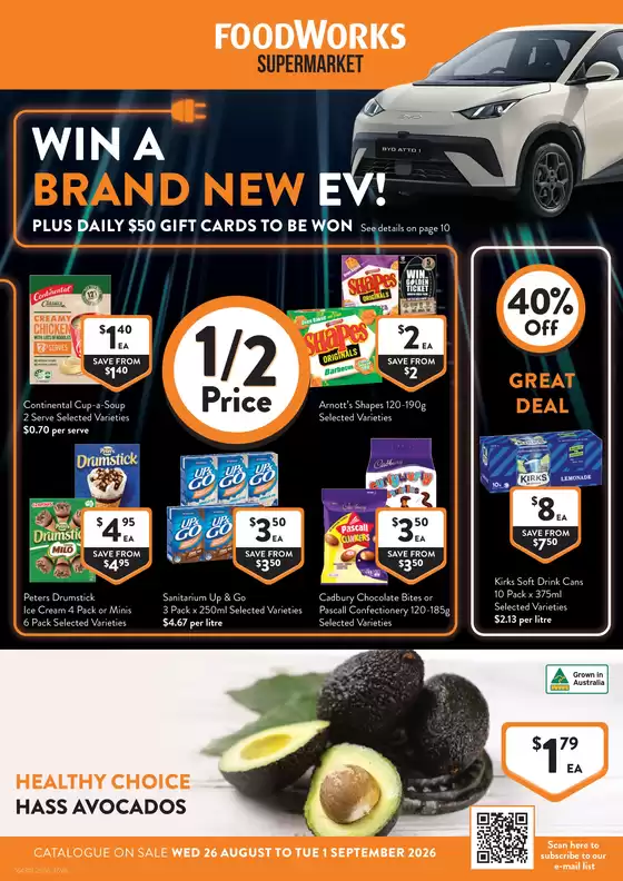 Foodworks catalogue | Supermarket | 2026-08-26T00:00:00.000Z - 2026-09-01T00:00:00.000Z