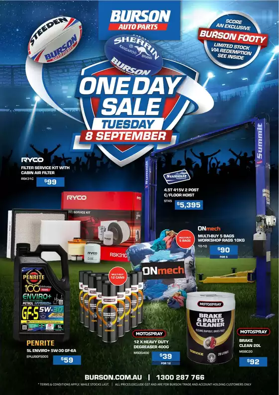 Burson Auto Parts catalogue | Burson One Day Sale September 2026 | 2026-09-08T00:00:00.000Z - 2026-09-08T00:00:00.000Z