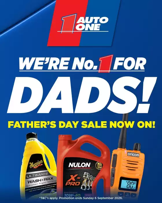 Auto One catalogue | Father's Day Sale | 2026-08-25T00:00:00.000Z - 2026-09-06T00:00:00.000Z