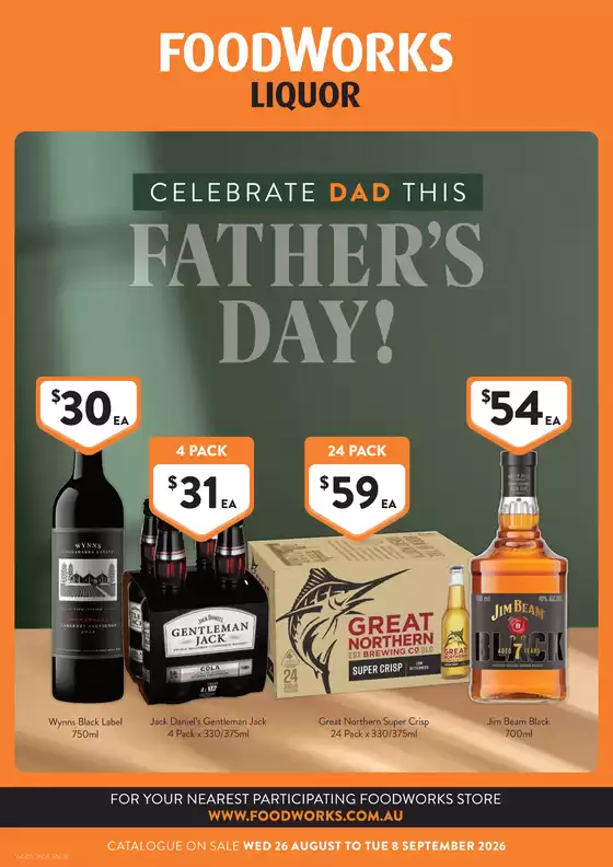 Foodworks catalogue in Blackbutt QLD | Liquor Promotions | 2026-08-26T00:00:00.000Z - 2026-09-08T00:00:00.000Z