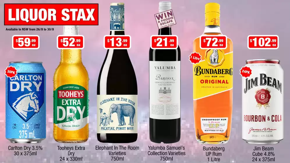 Liquor Stax catalogue in Heathcote | Weekly Specials | 2026-08-26T00:00:00.000Z - 2026-08-30T00:00:00.000Z