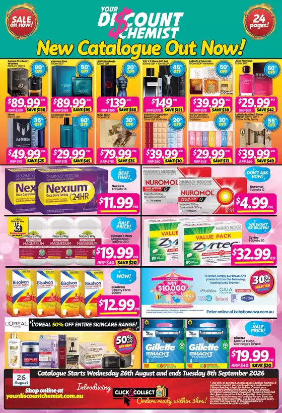 Your Discount Chemist catalogue | Sale On Now! | 2026-08-26T00:00:00.000Z - 2026-09-08T00:00:00.000Z