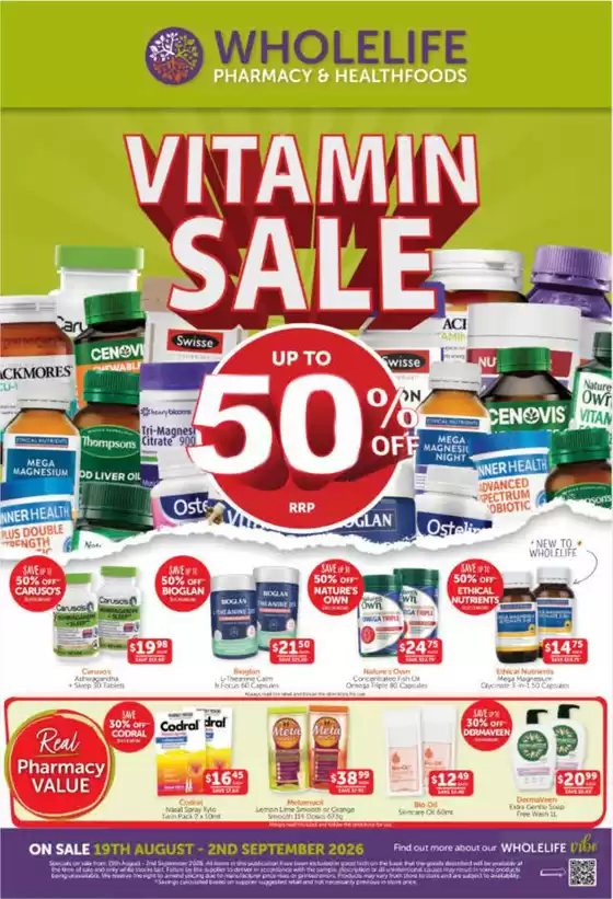 WHOLEHEALTH catalogue | Vitamin Sale 50% | 2026-08-28T00:00:00.000Z - 2026-09-02T00:00:00.000Z