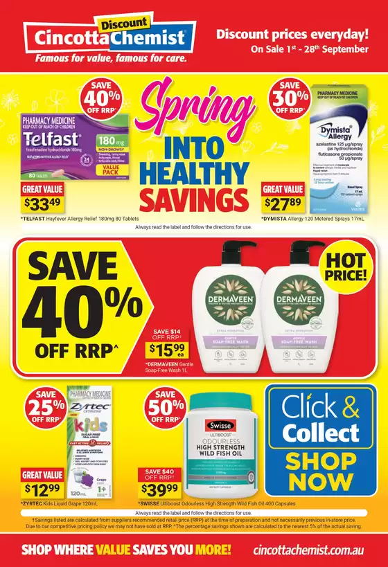 Cincotta Chemist catalogue | Spring into healthy savings | 2026-09-01T00:00:00.000Z - 2026-09-28T00:00:00.000Z