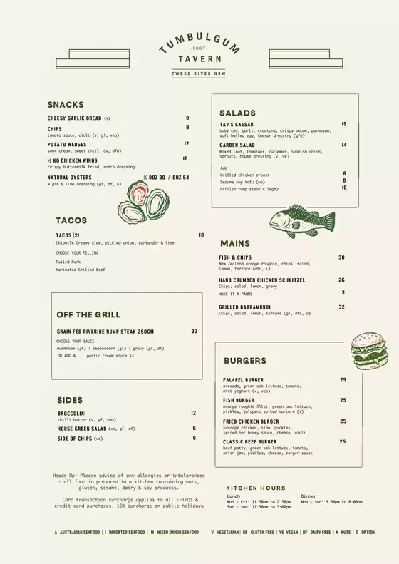 Tumbulgum Tavern catalogue | New Menu Just Released ! | 2026-09-01T00:00:00.000Z - 2026-09-30T00:00:00.000Z