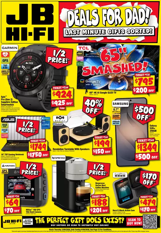 JB Hi Fi catalogue | Deals for Dad 03/09 | 2026-09-03T00:00:00.000Z - 2026-09-06T00:00:00.000Z
