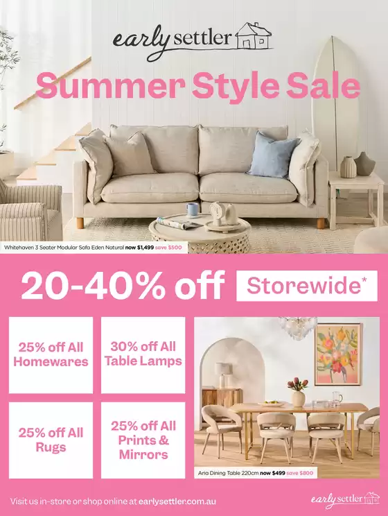 Early Settler catalogue in Wondai QLD | Summer Style Sale | 2026-09-04T00:00:00.000Z - 2026-10-04T00:00:00.000Z
