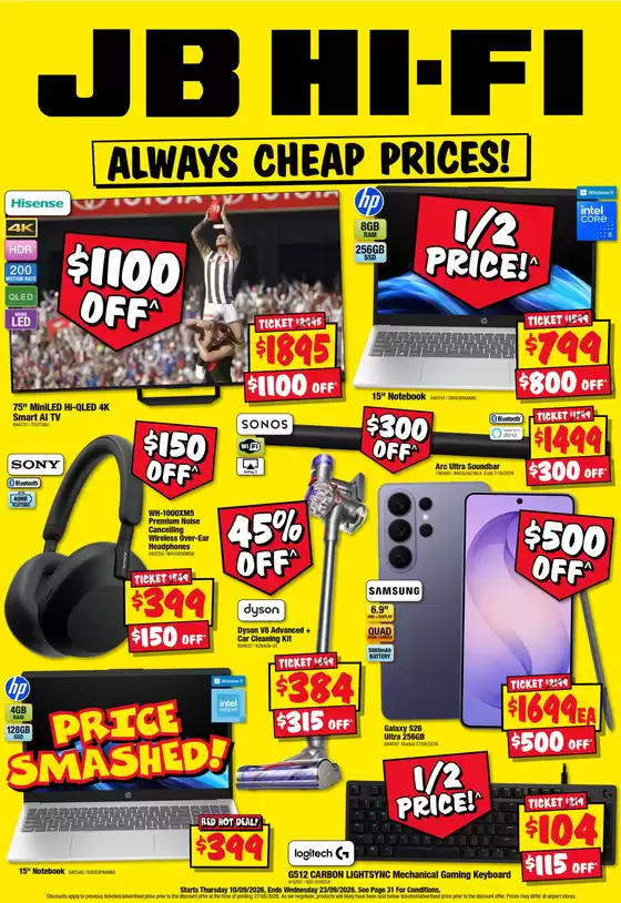 JB Hi Fi catalogue in Perenjori WA | Always cheap prices! | 2026-09-10T00:00:00.000Z - 2026-09-16T00:00:00.000Z