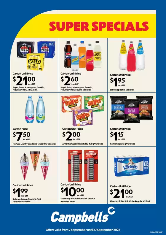 Campbells catalogue | Super Specials | 2026-09-08T00:00:00.000Z - 2026-09-27T00:00:00.000Z