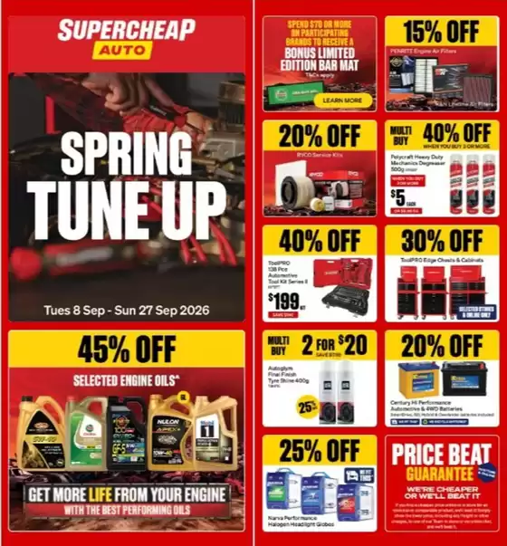 Supercheap Auto catalogue | Spring Tune Up | 2026-09-08T00:00:00.000Z - 2026-09-27T00:00:00.000Z