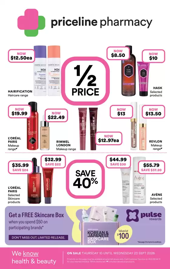 Priceline Pharmacy catalogue | Priceline Catalogue | 2026-09-10T00:00:00.000Z - 2026-09-23T00:00:00.000Z