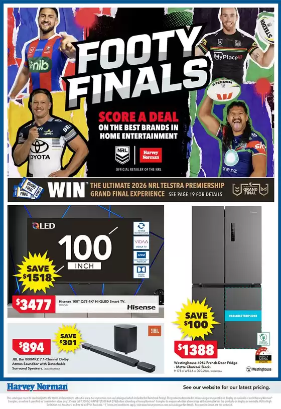 Harvey Norman catalogue in Bongaree QLD | Footy Finals | 2026-09-10T00:00:00.000Z - 2026-09-23T00:00:00.000Z