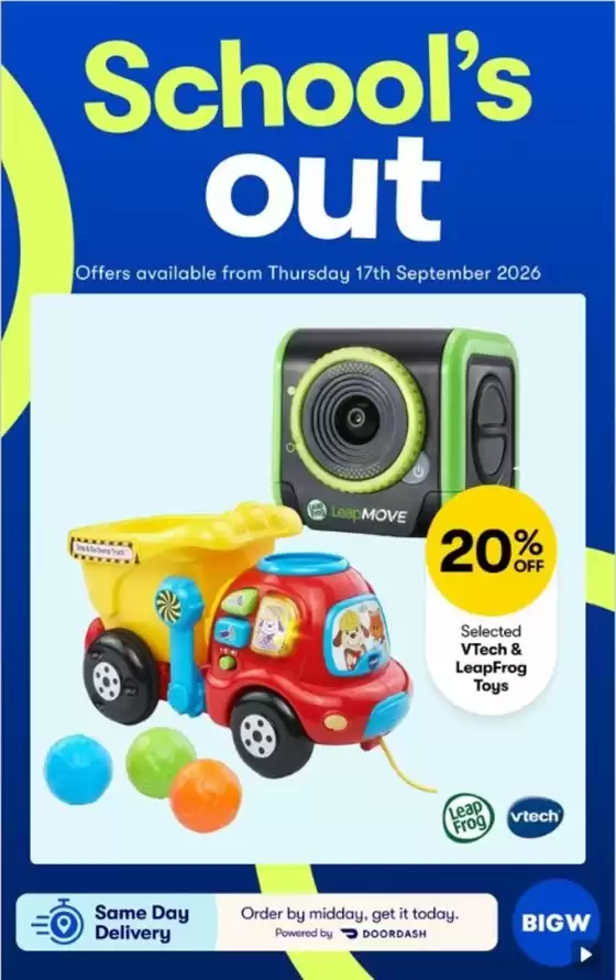 BIG W catalogue | School's Out | 2026-09-17T00:00:00.000Z - 2026-10-01T00:00:00.000Z