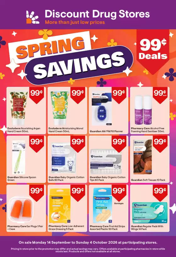 Discount Drug Stores catalogue in Bankstown NSW | Spring Savings | 2026-09-14T00:00:00.000Z - 2026-10-04T00:00:00.000Z