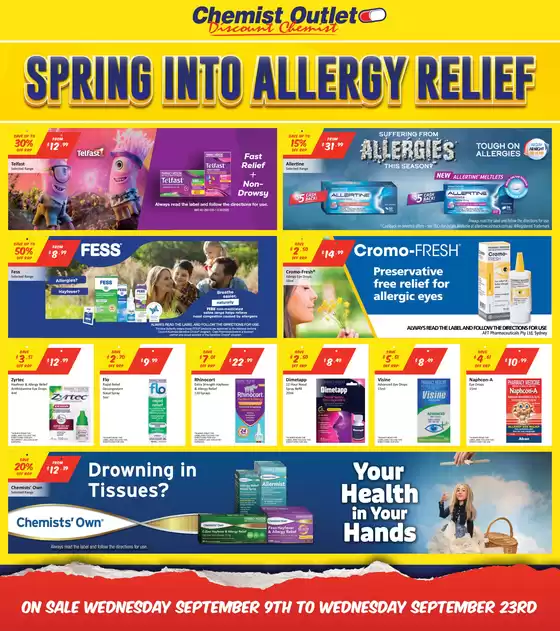 Chemist Outlet catalogue in Bankstown NSW | Spring Into Allergy Relief | 2026-09-14T00:00:00.000Z - 2026-09-23T00:00:00.000Z