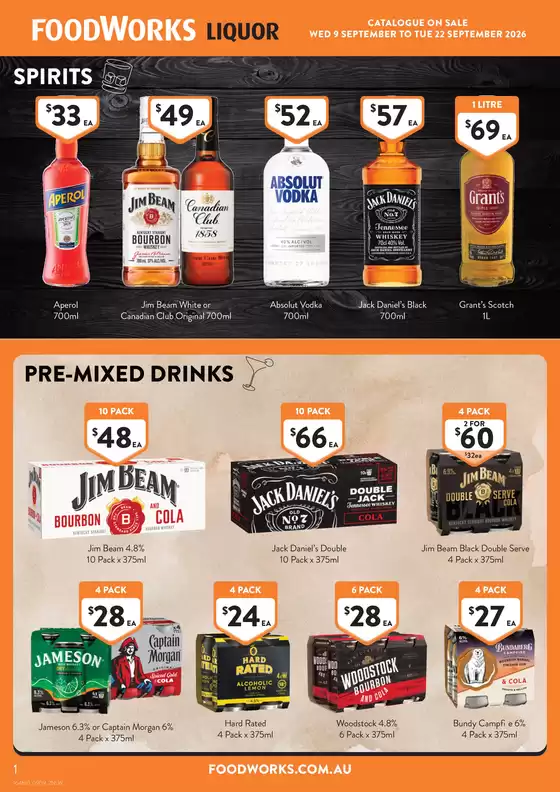 Foodworks catalogue | Liquor Promotions | 2026-09-09T00:00:00.000Z - 2026-09-22T00:00:00.000Z