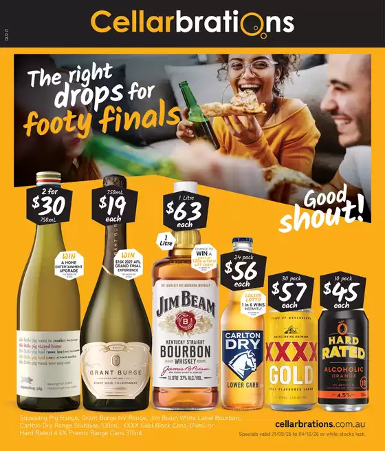 Cellarbrations catalogue in Caboolture QLD | Footy Finals 21/09 | 2026-09-21T00:00:00.000Z - 2026-10-04T00:00:00.000Z