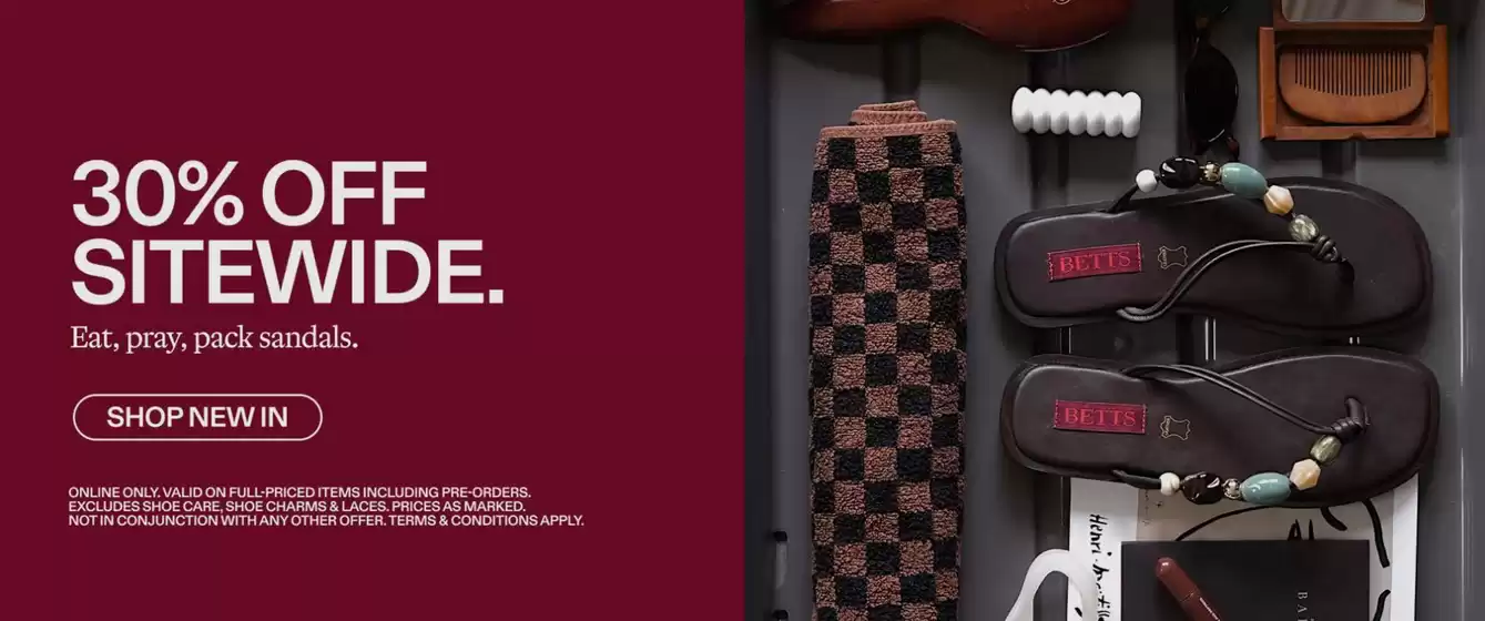 Betts catalogue | 30% Off Sitewide | 2026-09-16T00:00:00.000Z - 2026-09-30T00:00:00.000Z
