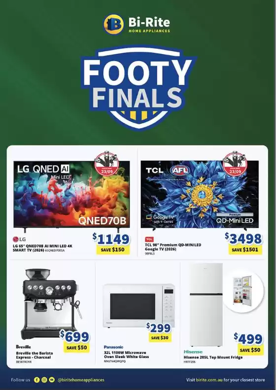 Bi-Rite catalogue in Mandurah WA | Footy Finals Deals | 2026-09-23T00:00:00.000Z - 2026-09-23T00:00:00.000Z