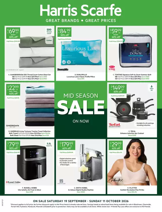 Harris Scarfe catalogue in Woodside SA | Mid Season Sale | 2026-09-21T00:00:00.000Z - 2026-10-11T00:00:00.000Z