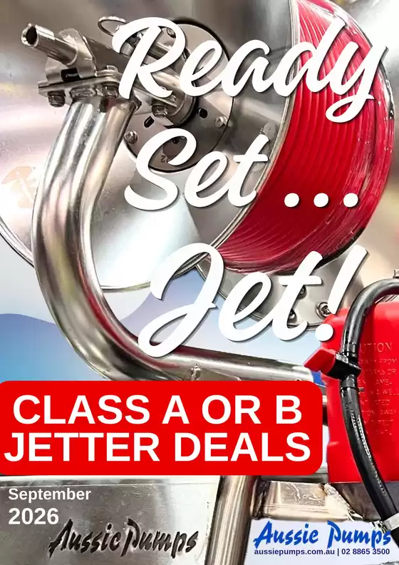 Aussie Pumps catalogue | Ready Set Jet Jetters Brochure Sept 2026 | 2026-09-01T00:00:00.000Z - 2026-09-30T00:00:00.000Z