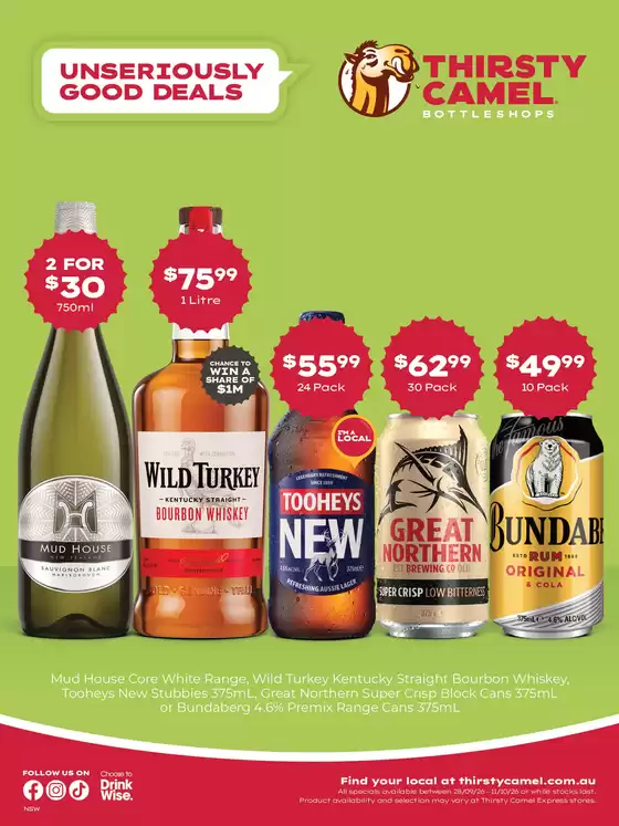 Thirsty Camel catalogue | Unseriously Good Footy Finals Deals | 2026-09-28T00:00:00.000Z - 2026-10-11T00:00:00.000Z
