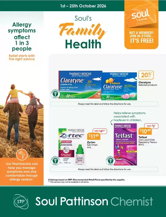 Soul Pattinson Chemist catalogue | Soul's Family Health | 2026-10-01T00:00:00.000Z - 2026-10-25T00:00:00.000Z