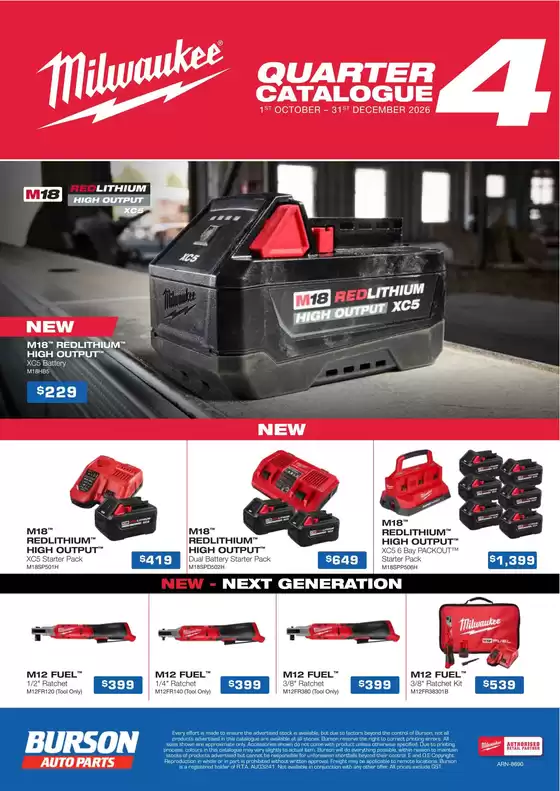 Burson Auto Parts catalogue | Milwaukee Q4 Catalogue 2026 | 2026-10-01T00:00:00.000Z - 2026-12-31T00:00:00.000Z
