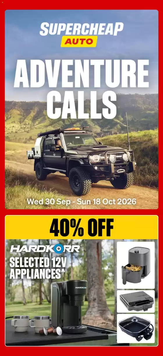 Supercheap Auto catalogue | Adventure Calls | 2026-10-01T00:00:00.000Z - 2026-10-18T00:00:00.000Z