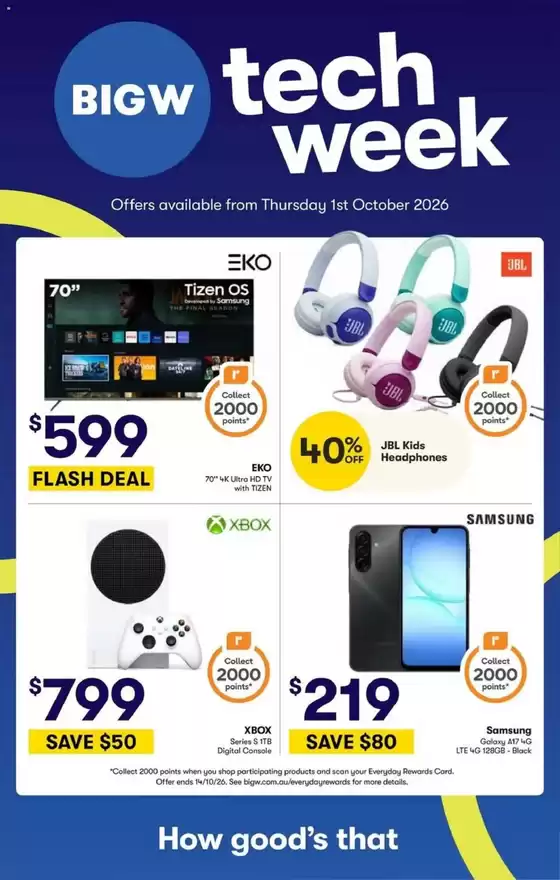 BIG W catalogue | Tech Week Catalogue | 2026-10-01T00:00:00.000Z - 2026-10-08T00:00:00.000Z