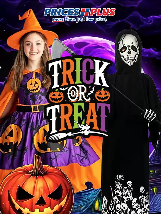 Prices Plus catalogue | Trick or Treat | 2026-10-01T00:00:00.000Z - 2026-11-01T00:00:00.000Z