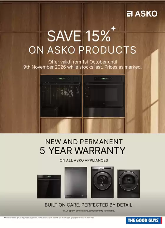 The Good Guys catalogue | Save 15% On Asko Products | 2026-10-02T00:00:00.000Z - 2026-11-09T00:00:00.000Z