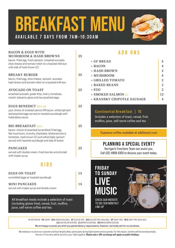 Harrigan’s Irish Pub catalogue | Breakfast Menu Summer 2026 | 2026-10-02T00:00:00.000Z - 2026-10-31T00:00:00.000Z