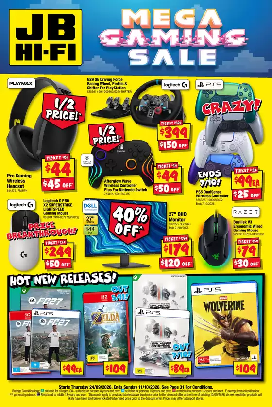 JB Hi Fi catalogue | Mega Gaming Sale | 2026-10-02T00:00:00.000Z - 2026-10-11T00:00:00.000Z