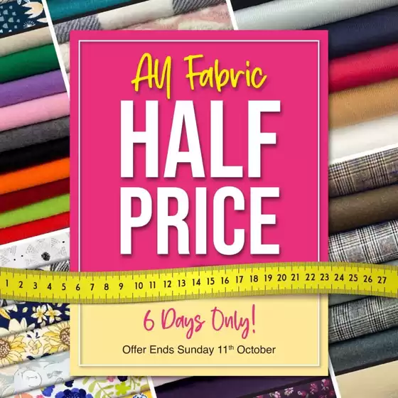 Lincraft catalogue | All Fabric Half Price | 2026-10-05T00:00:00.000Z - 2026-10-11T00:00:00.000Z