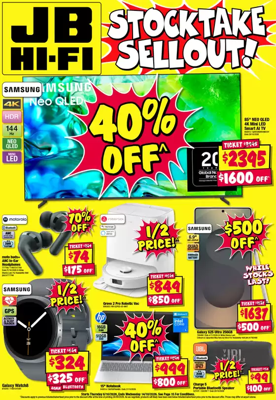 JB Hi Fi catalogue | Stocktake Sellout! | 2026-10-08T00:00:00.000Z - 2026-10-14T00:00:00.000Z