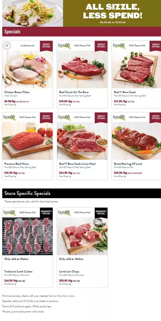 Tasman Butchers catalogue | All Sizzle, Less Spend ! | 2026-10-06T00:00:00.000Z - 2026-10-12T00:00:00.000Z