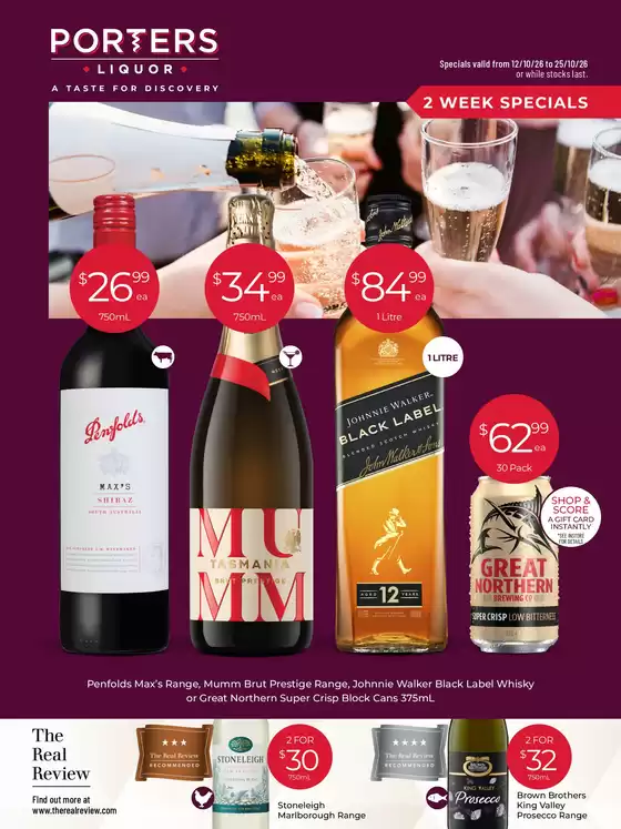 Porters catalogue | 2 Week Specials | 2026-10-12T00:00:00.000Z - 2026-10-25T00:00:00.000Z